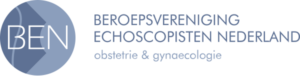 Logo van de BEN, Beroepsvereniging Echoscopisten Nederland, obstetrie & gynaecologie