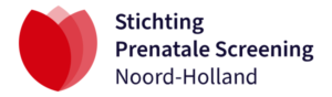 Logo van de SPSNH, Stichting Prenatale Screening Noord-Holland, met een rode tulp